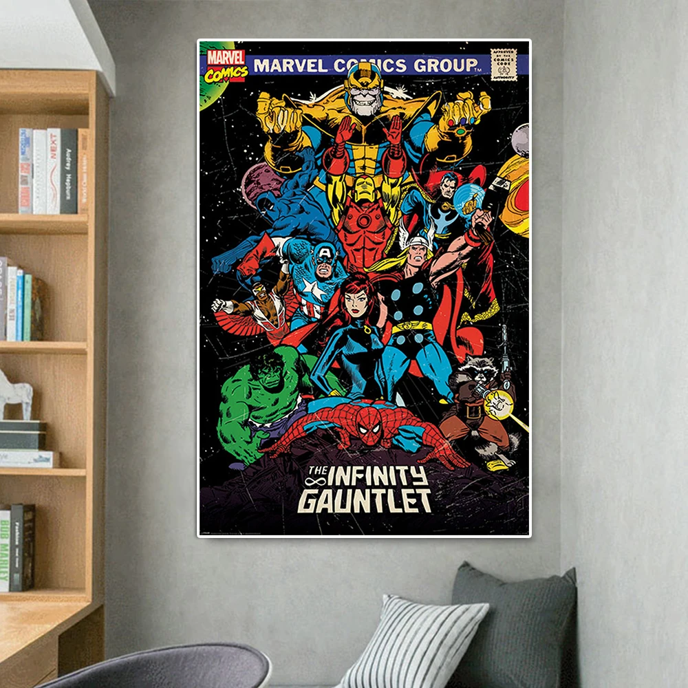 Чехол в стиле ретро с изображением супергероев Marvel комиксов пауков Картина на