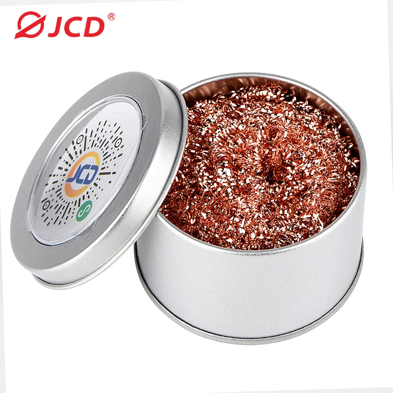 

JCD Soldering Iron Tip Cleaning Mesh Filter Welding Solder Nozzle Cleaner Copper Wire Ball Clean Ball Dross Box Cleaning Ball
