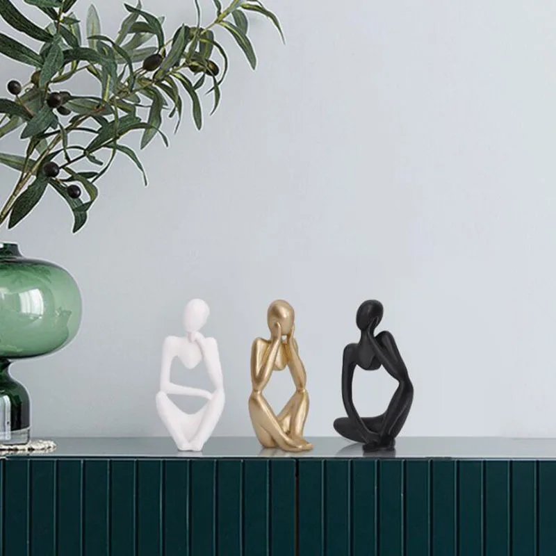 Украшение для дома скульптура из смолы персонаж мыслителя абстрактная статуя