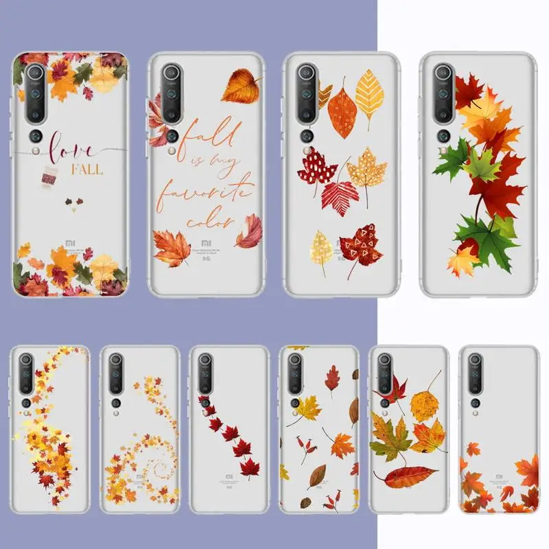 

Autumn Falling Leaves Maples Phone Case For Redmi Note 5 7 8 9 10 A K20 pro max lite for Xiaomi 10pro 10T
