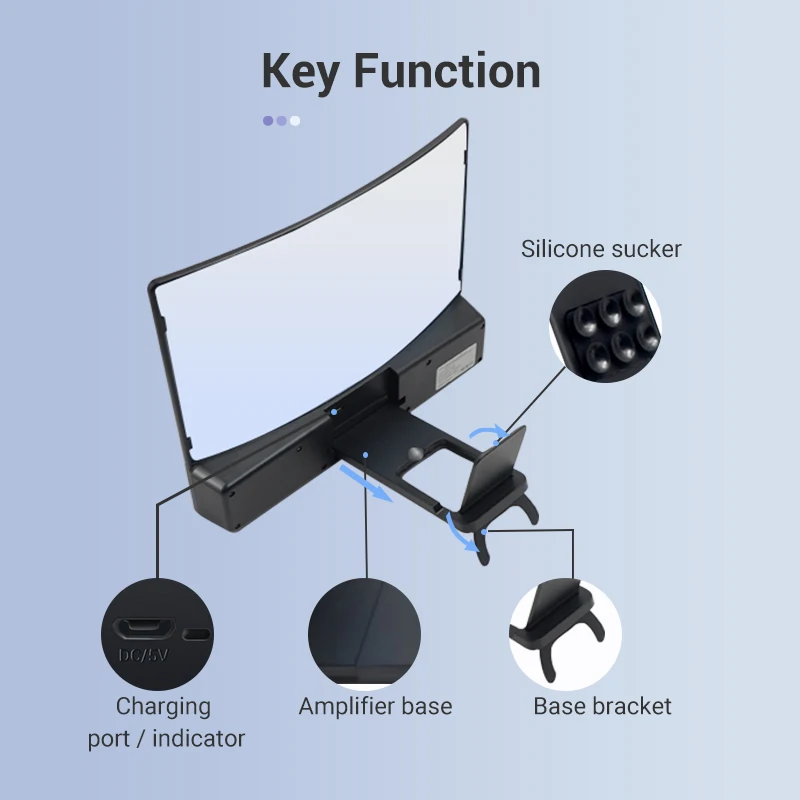 3d mobile phone screen magnifier bluetooth speaker 12 inch enlarger video amplifier projector smart desk holder stand for iphone free global shipping