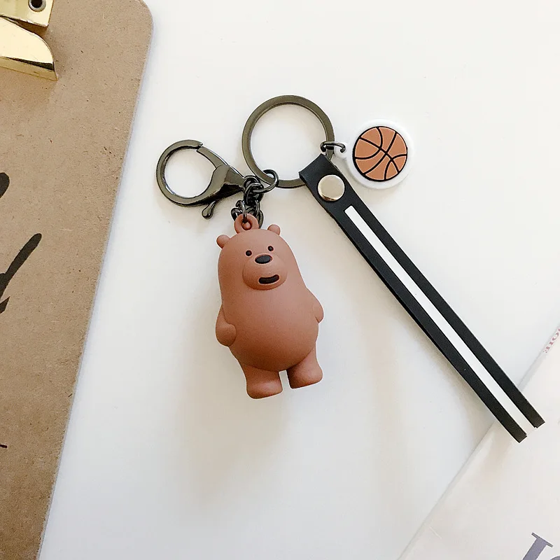 

Cartoon Anime Bears Cute Three Animal Bears Doll Key Chain Backpack Is Hanged Adorn Keychains Cartoon Girl's Creative Key Ring