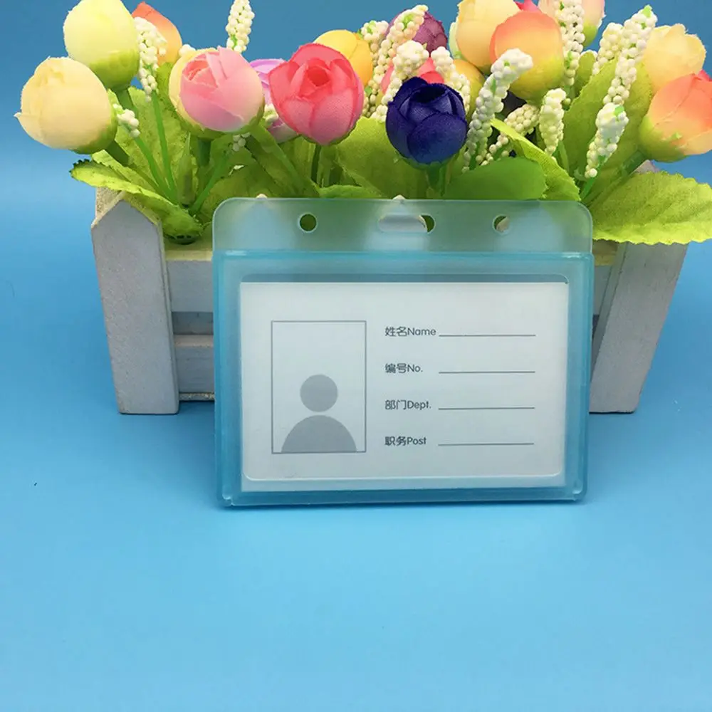 1 шт. прочный пакет из жесткого Пластик ID карты держатель значка горизонтальный