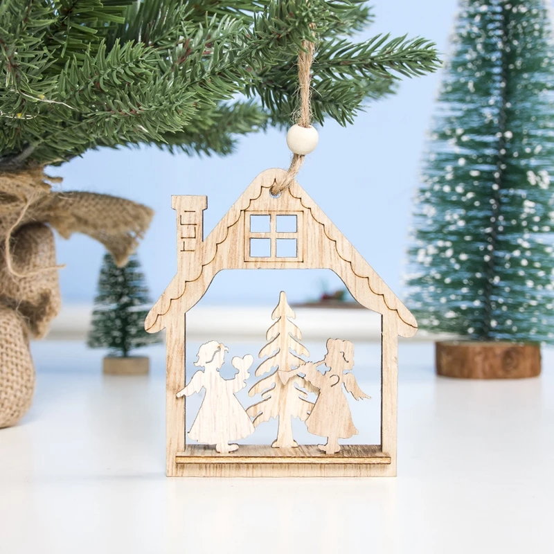 Christmas C 1 шт., деревянные украшения для рождественской елки, подвески в виде лося и автомобиля, Новогодние рождественские украшения для дома, вечерние, новогодние - Цвет: Christmas C