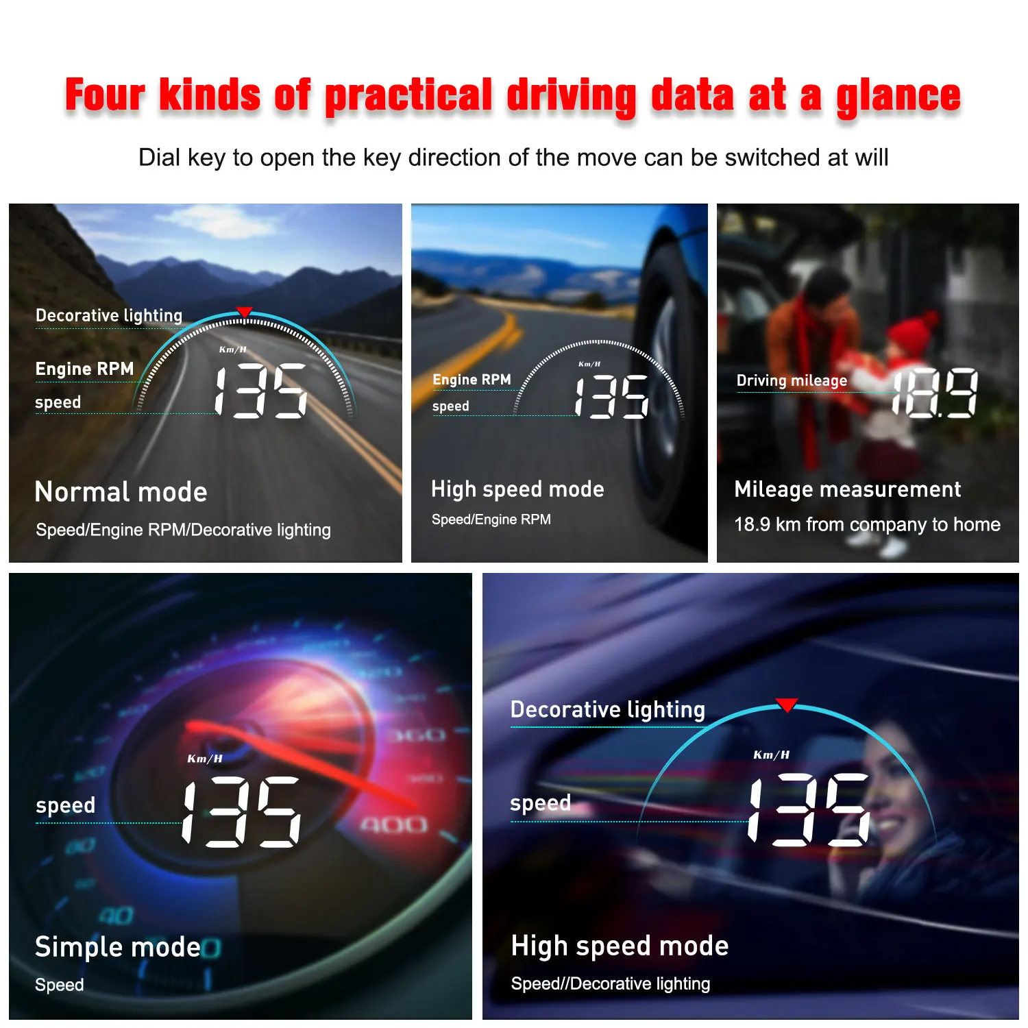 Новый светодиодный дисплей WIIYII M8 на лобовое стекло HUD OBD II Автомобильная