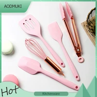 high temperature resistant special spatula for non stick pan pink silicone kitchenware cooking utensils home kitchen accessories