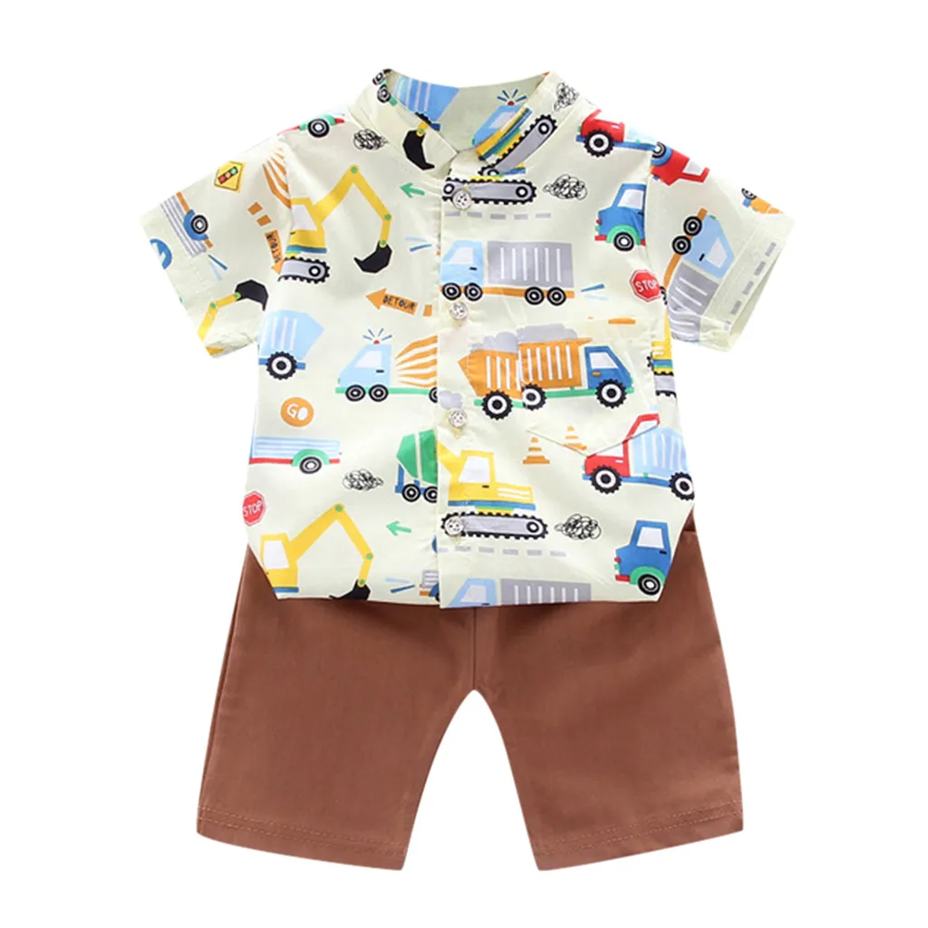 Новинка 2020 Модный летний комплект одежды для маленьких мальчиков и девочек топы