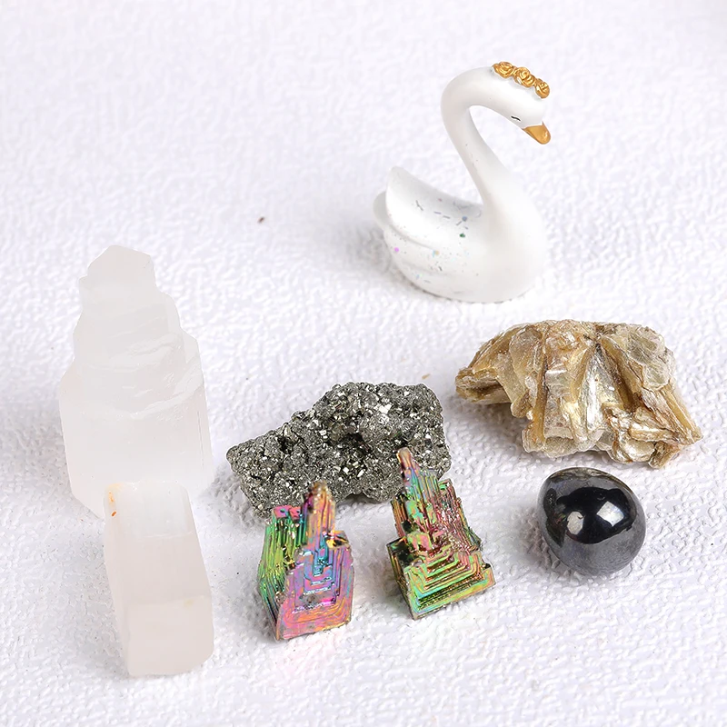 

1 комплект натуральных драгоценных камней селенит, бимутметалл, чакраститан, яйцо, кристалл, орнамент, ремесло, лечебный камень, домашний де...