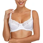 Женский кружевной бюстгальтер без подкладки Vgplay, ультратонкий однотонный белый бюстгальтер на косточках с большой чашкой для большой груди