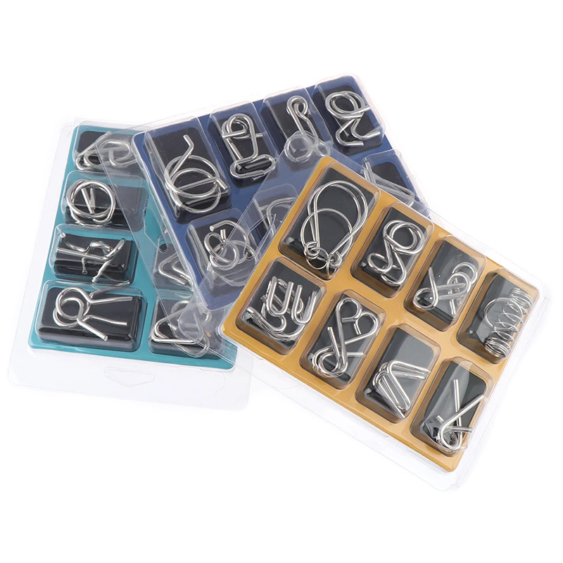 

8 шт./компл. металлическая головоломка из проводов IQ Mind Teaser паззлы Reliever Toys Изысканная обработка и высокое качество