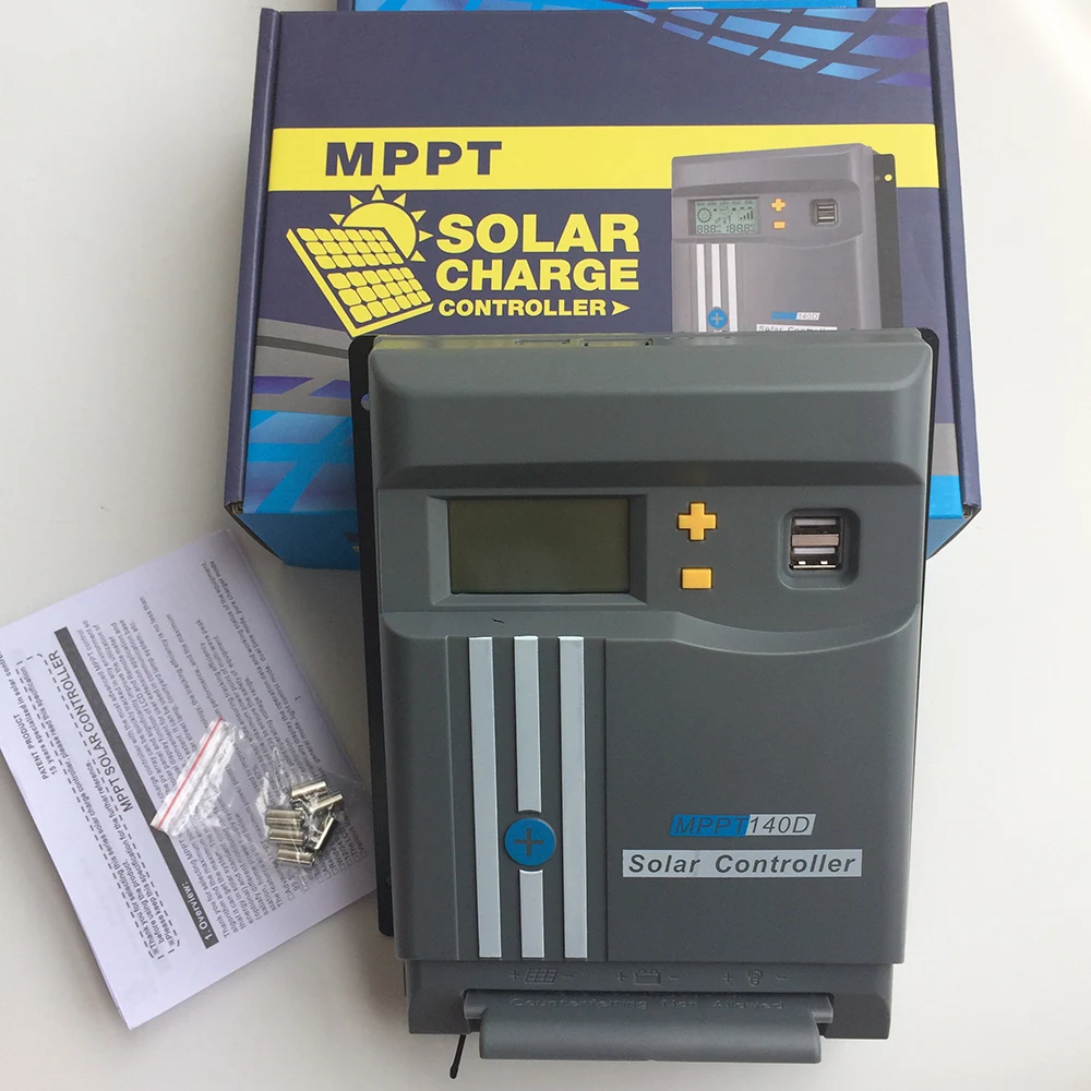 Контроллер заряда солнечной панели ЖК дисплей с Wi Fi MPPT 12/24 в MPPT140D двойной USB LifePo4