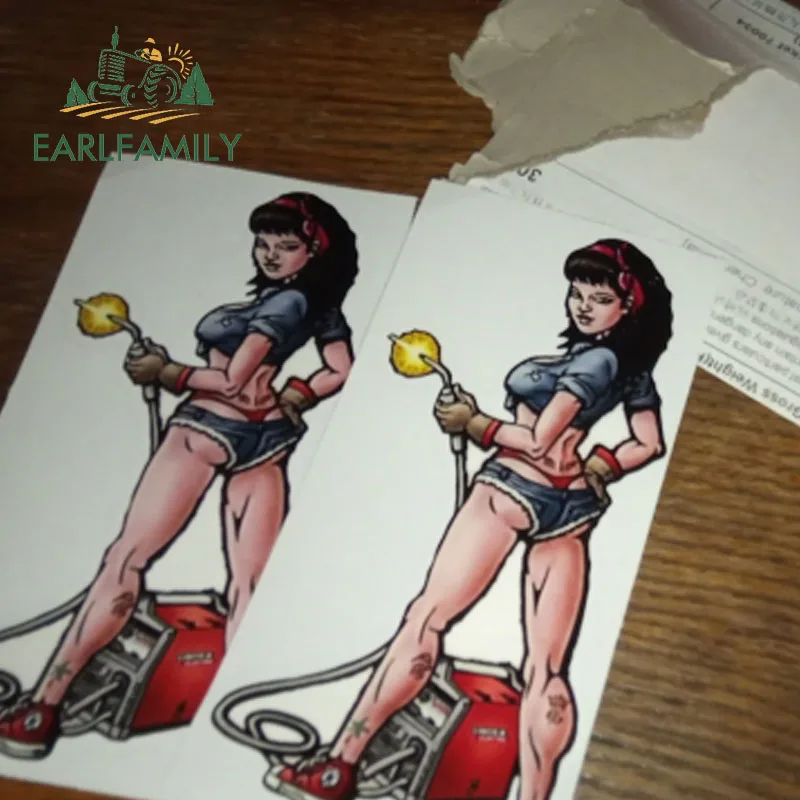 EARLFAMILY 13 см x 7 Том Мальчик сварочная девушка наклейка сексуальные Мультяшные