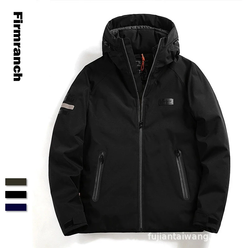 

Ветровка мужская, зимняя, осенняя, с высоким воротником и капюшоном