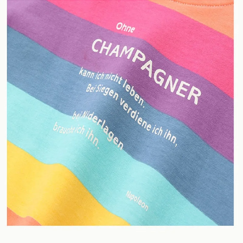 Футболка для детей Радуга девочек топ с длинными рукавами футболки в