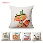 Симпатичные лесные животные Сова енот лиса Медведь Детский мультяшный искусство диванная Подушка Чехол Симпатичные лесные животные Детская наволочка