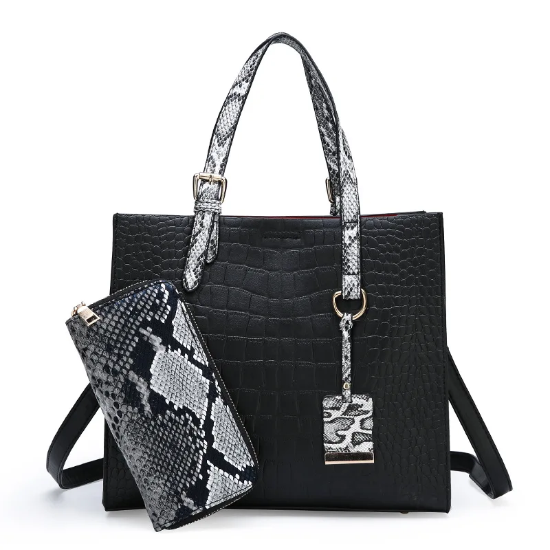 

2020 new large capacity European and American mother two-piece slung hand shoulder crocodile pattern women's bag