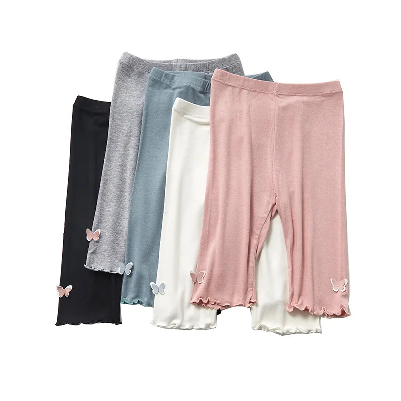 

Girls' Leggings Summer Thin Children's Outer Wear Cropped Trousers Baby Modal Shorts 3-8 Years