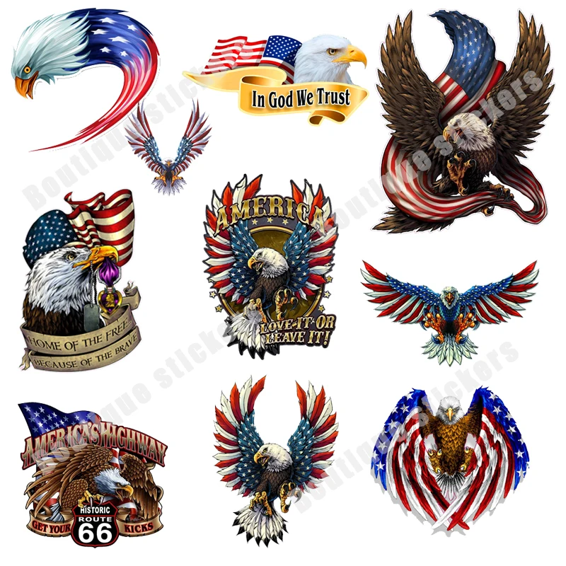 

American Flag Eagle Flag American Sign Purple Heart Eagle Flag Home of The Free Vinyl Sticker Car Decal Waterproof Car Stickers