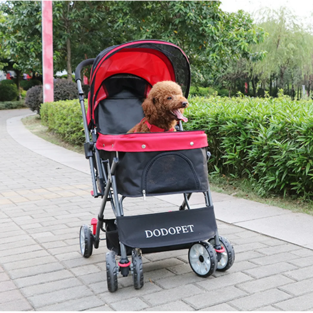 

Foldable Pet Basket Stroller Dog Folding Trolley Cat Travel Carrier Trolleys Strollers Transporter With Raincoat For Cats Dogs