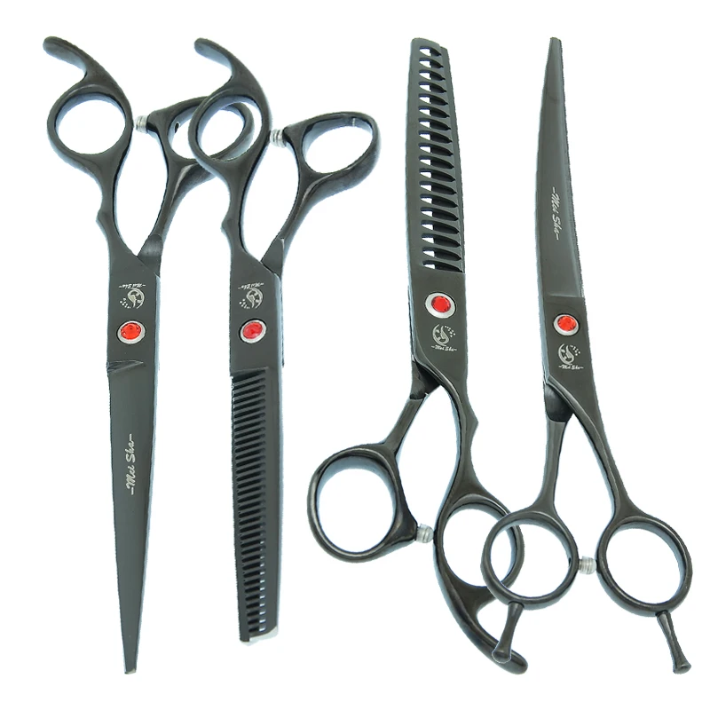 

7" Dog Grooming Scissors Japan 440C Straight Curved Cutting Shears Pet Thinning Trimming Tijeras Animal Trimmers Supplies B0028A