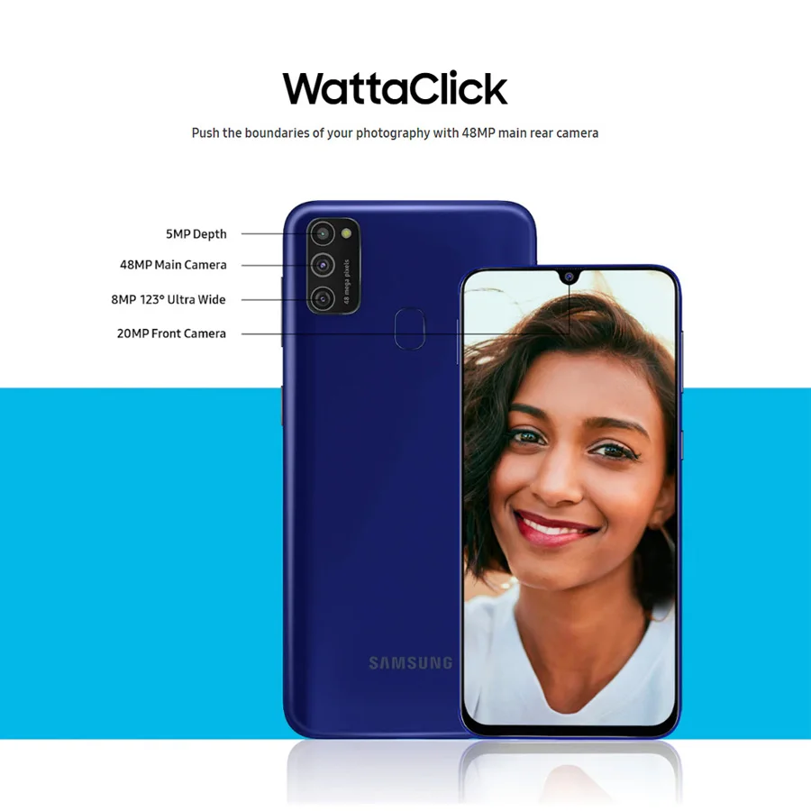 Смартфон Samsung Galaxy M21 M215F/DSN глобальная версия 4G мобильный телефон 4 Гб 64 ГБ