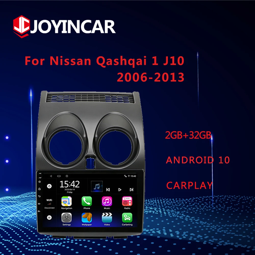 

2 Din Android 10/9.1 автомобильный радиоприемник DSP GPS-навигация мультимедийный видеоплеер автомобильный стерео для Nissan Qashqai 1 J10 2006-2013 CarPlay