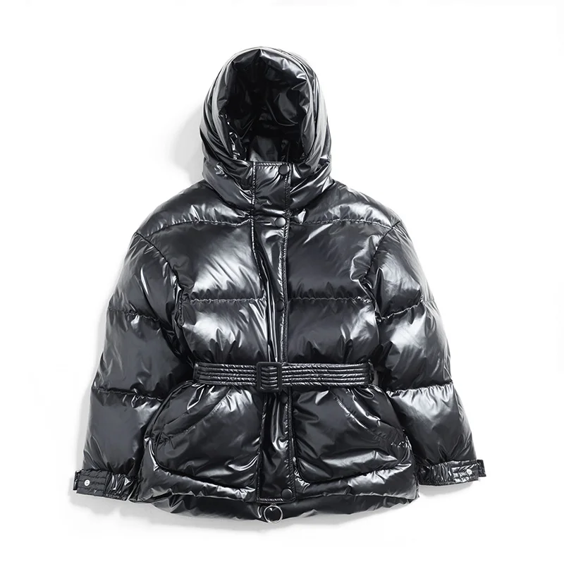

Janveny Waterproof Down Jacket Women 2020 New 90% White Duck Down Coat Shiny Glossy Feather Clothes Female Medium Long Parkas