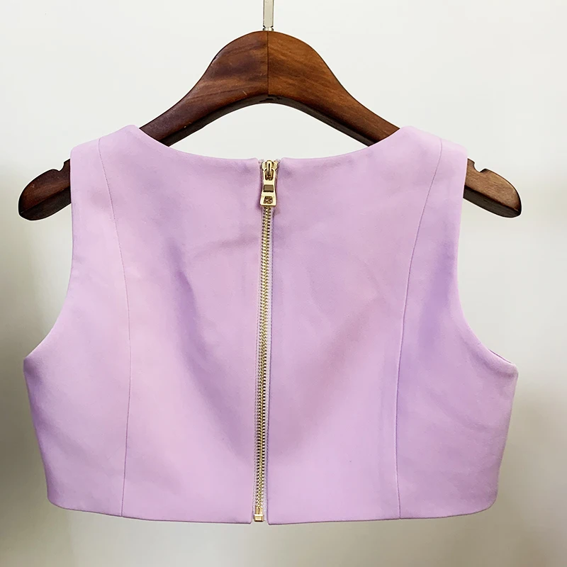 HIGH QUALITY Newest 2021 Designer Tops Women's Square Collar Lion Buttons Crop Camis