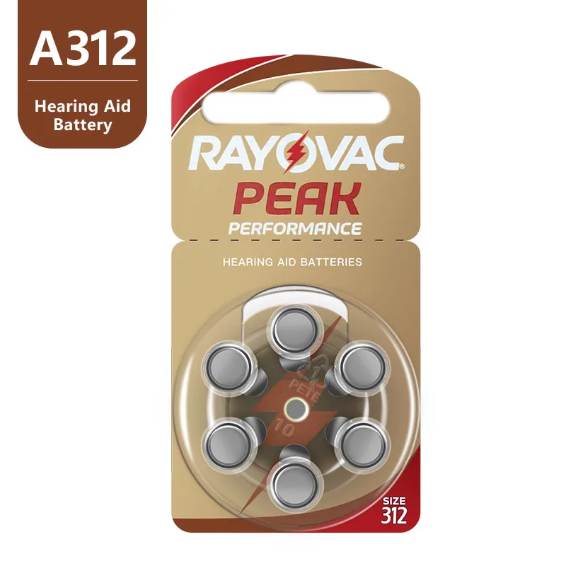 Батареи для слухового аппарата Rayovac Peak A312 312A ZA312 312 PR41 U 60 шт.|battery a312|hearing aid batteries