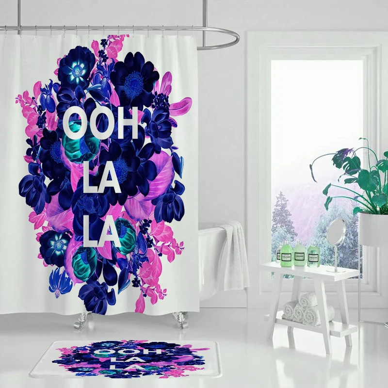 Зеленый завод английское слово занавеска для душа Водонепроницаемая Моющаяся