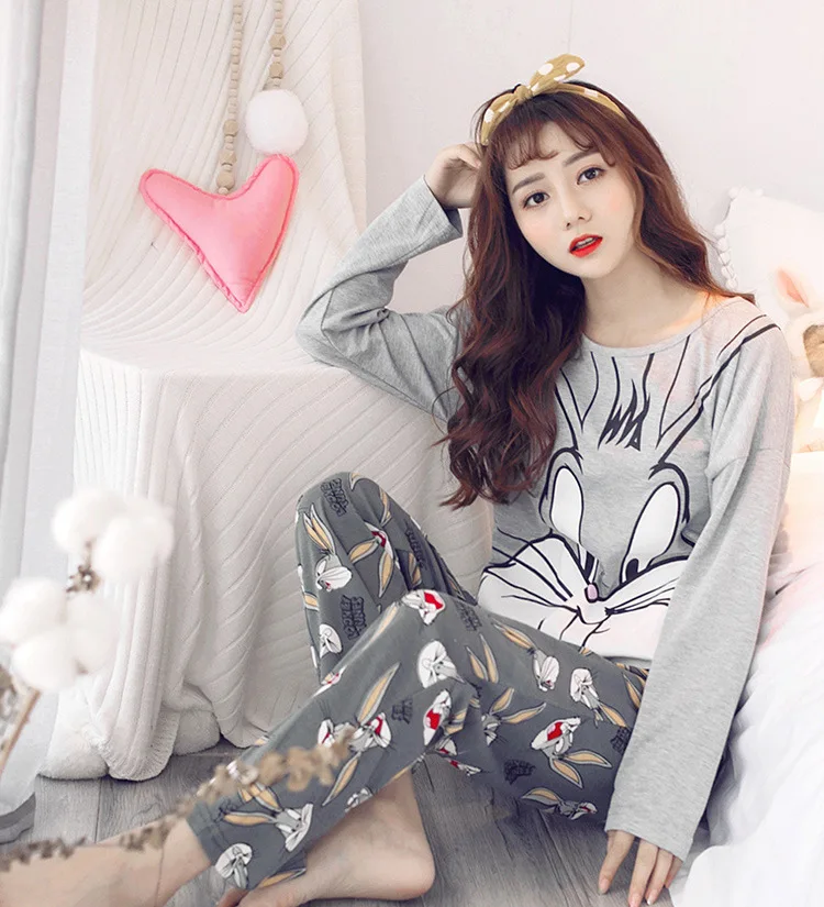 2019 комплект из двух предметов для отдыха зимняя Пижама домашняя одежда с принтом