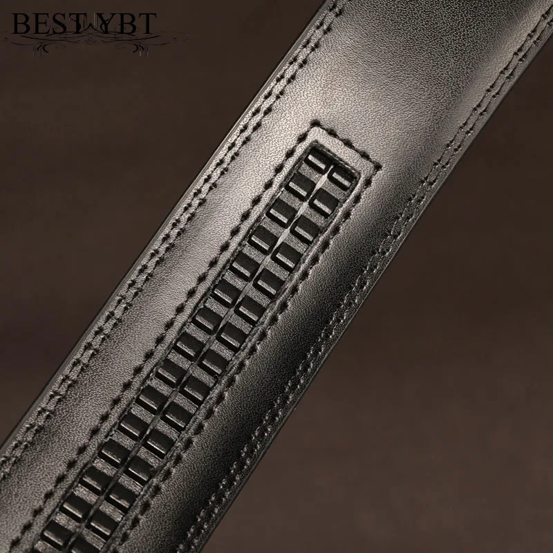 

Best YBT Men's No Buckle Belt Brand Belt Men High Quality Male Imitation Leather Strap Jeans Belt 3.5cm Belts