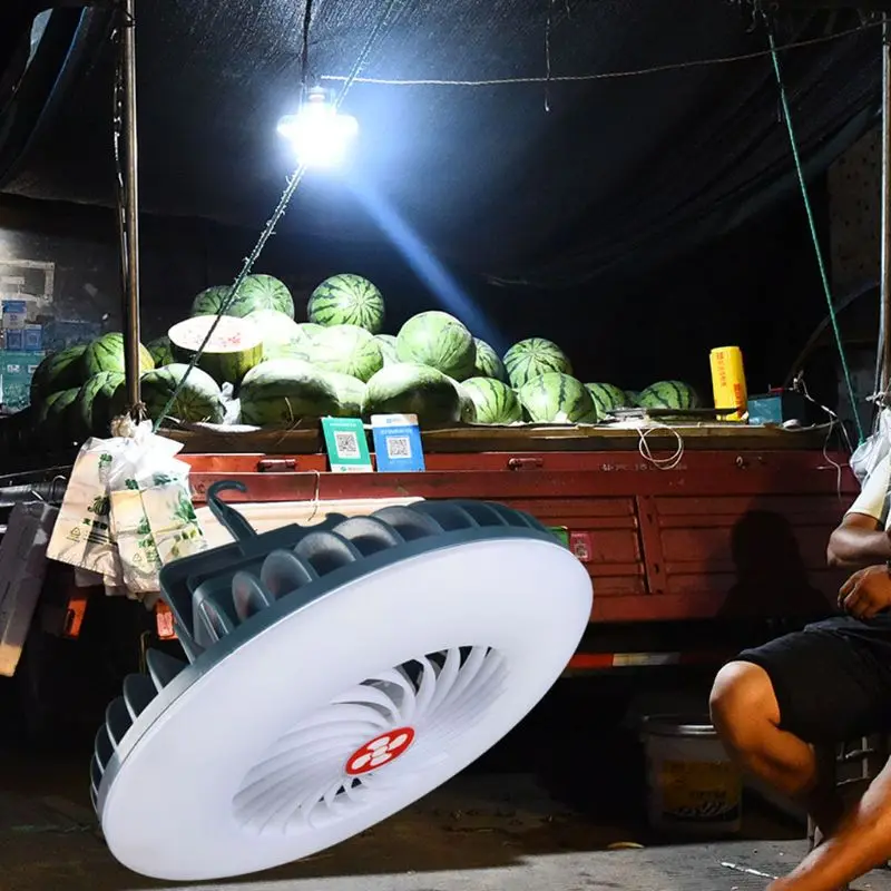 

Magnet Rechargeable Hanging Fan Tent Lamp Mobile USB Charger for Outdoor Camping