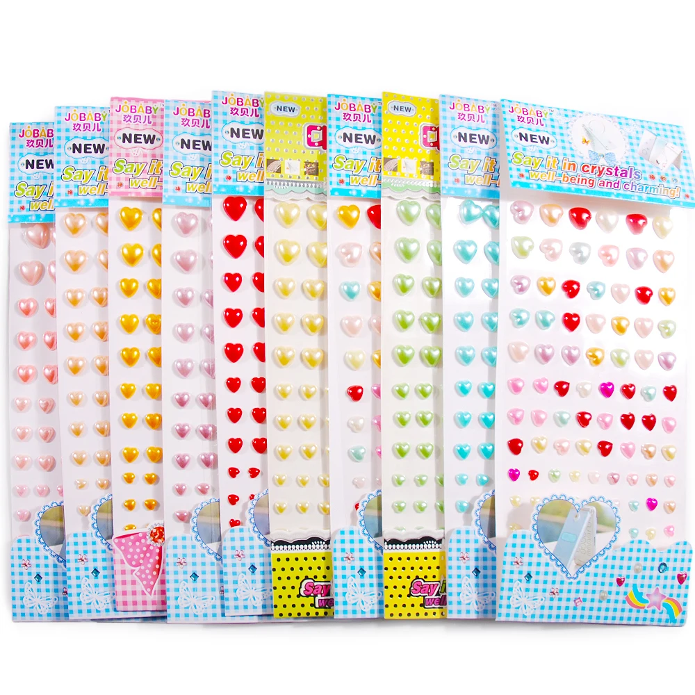 Сердце кристалл Flatback имитация жемчуга Стразы самоклеющиеся DIY телефон