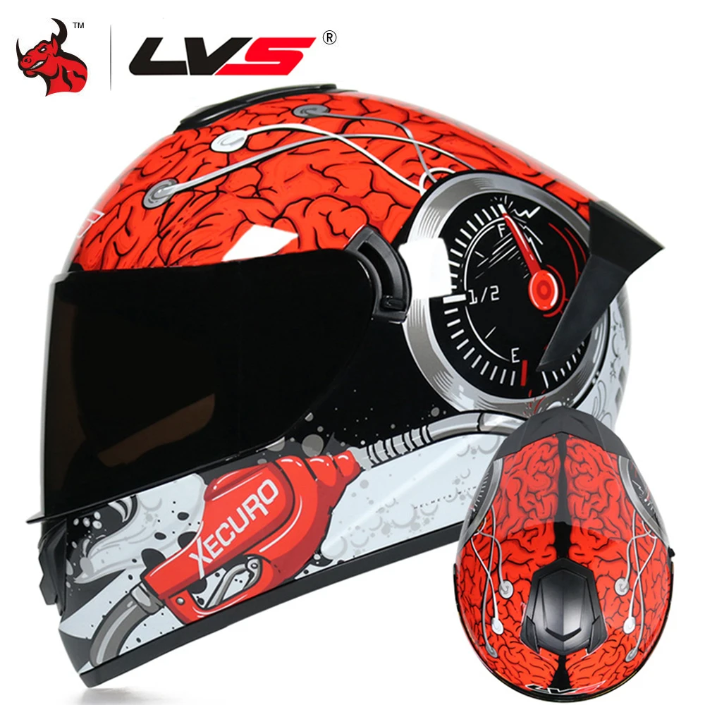 LVS мотоциклетный шлем с полным лицевым покрытием мотоциклетные шлемы двойным