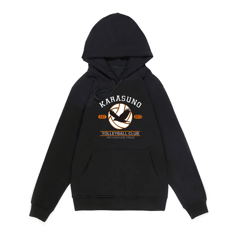 

Hot Japanese Anime Haikyuu Karasuno Volleyball Club Printed Hoodies Autumn Winter Warm Fashion Unisex Sweatshirt