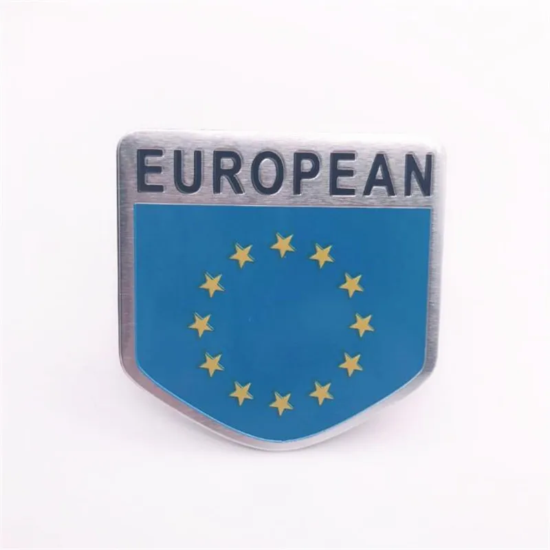 Алюминиевый сплав щит Стайлинг флаг ЕС Европа эмблема наклейки автомобильные