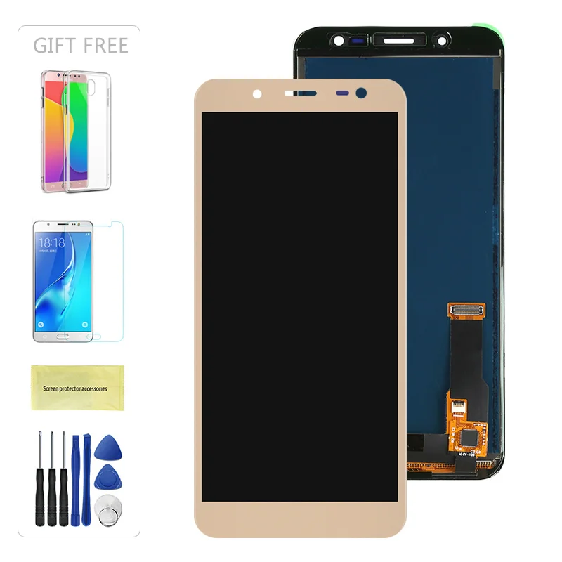 Тест J600 lcd для samsung Galaxy J6 J600 J600F J600F/DS lcd дисплей кодирующий преобразователь сенсорного экрана в сборе регулировка яркости - Цвет: Gold Adjust