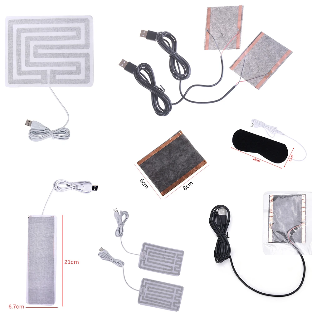 

Грелка для рук из углеродного волокна, 1/2 шт., 2-12 В, с USB-разъемом