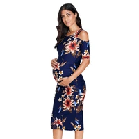 cold shoulder cute short sleeve maternity dress pregnancy dresses flower pregnant knee length elegant pregnant dress