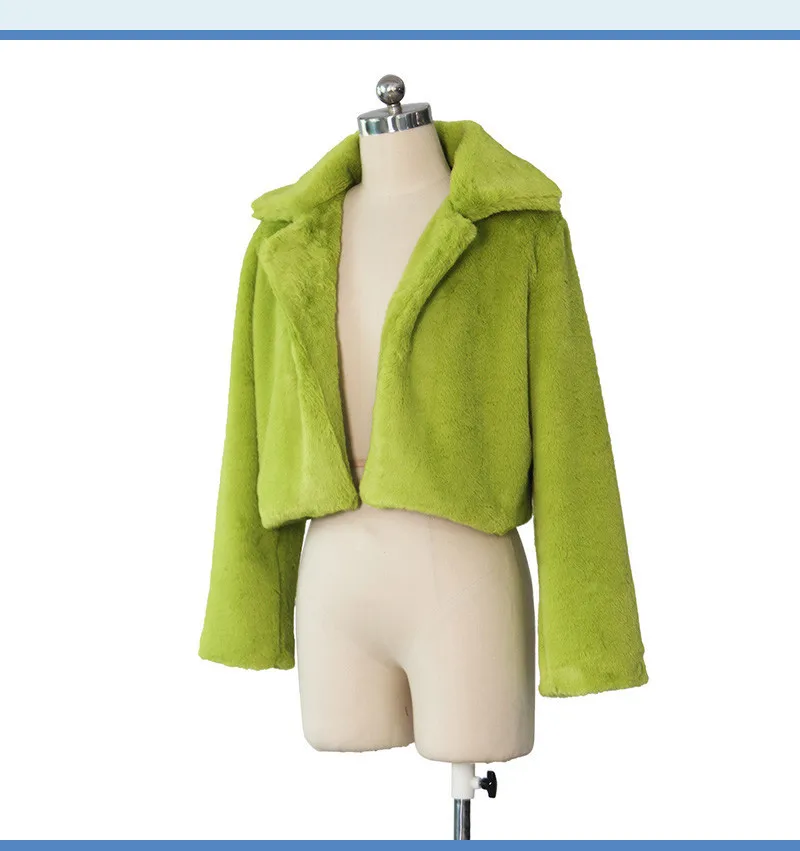 

collar Imitation fur coat women's plush fur coat short fall winter 2019 suit