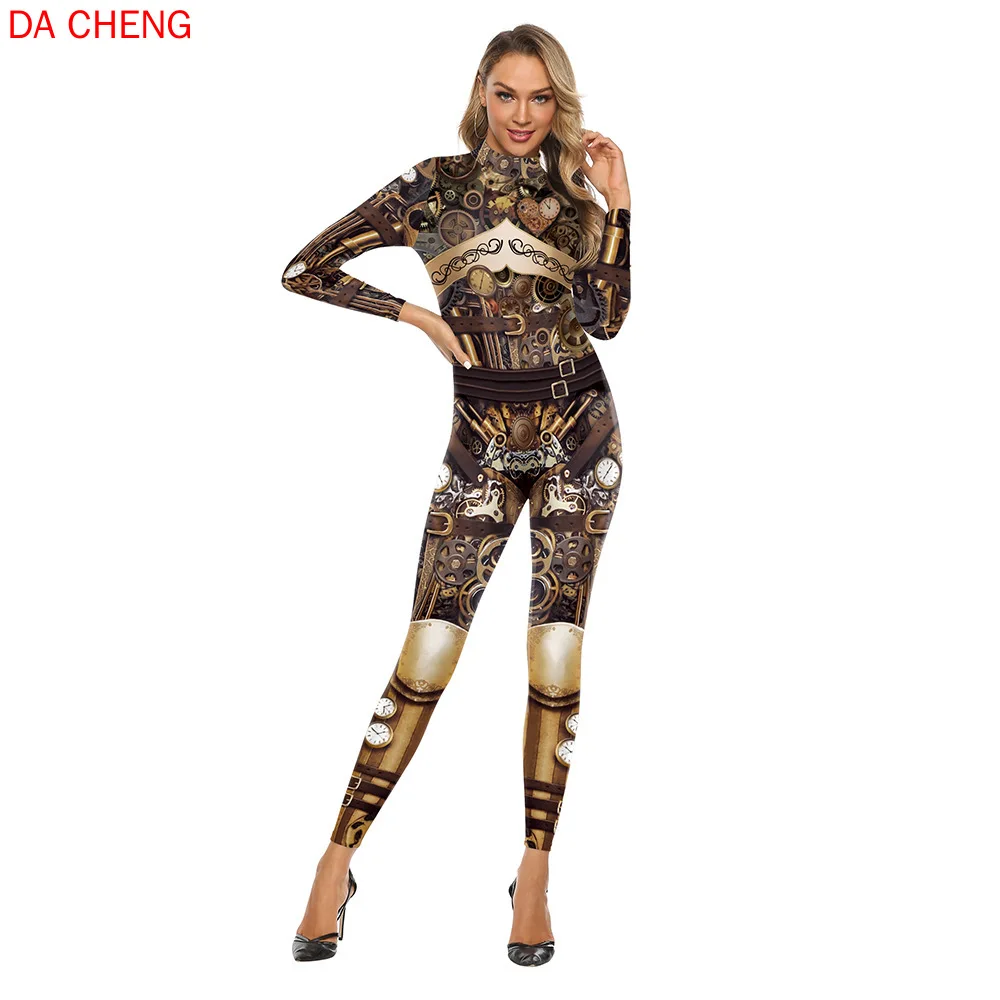 

Модный популярный новый комбинезон, классный механический цельный комбидресс с 3D Цифровым принтом для мужчин и женщин, комбинированный и п...