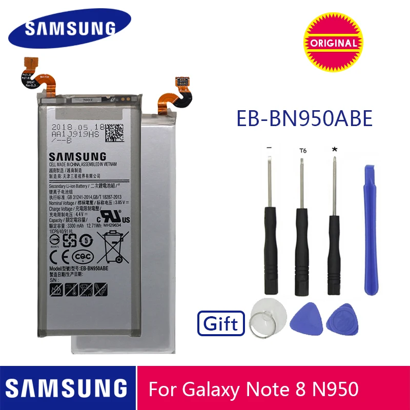 Samsung аккумулятор для телефона EB-BN950ABE 3300 мАч для samsung GALAXY Note 8 Note8 N9500 N9508 SM-N950F батареи+ Бесплатные инструменты