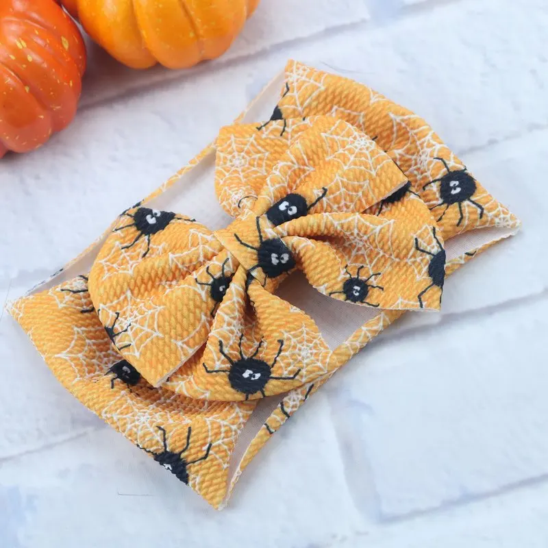 Halloween Baby Headbands for Girls Handmade Big Bows Hair Turban Girl Accessories | Детская одежда и обувь