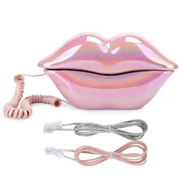 wx 3016 electroplating funny mouths lips shape telephone home office desktop telephone landline colorful pink