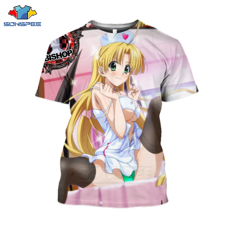 

SONSPEE T Shirts Summer High School D×D Anime Men Women Beach 3D Print Sexy Bikini Tee Rias Gremory Cute Harajuku Casual T-shirt