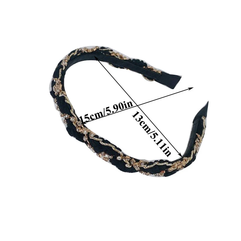 

Rhinestone Metal Chain Hair Hoop Elegant Lady Girls Hair Accessories Shining Rhinestone Winding Light Braid Head Hoop Headbands
