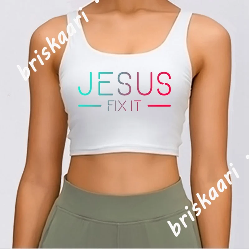 Майка христианская с надписью Иисус фиксатор это вера топ круглым вырезом для
