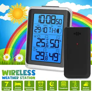 digoo weather station digital hygrometer thermometer meter wireless indoor outdoor forecast sensor lcd backlight alarm clock free global shipping