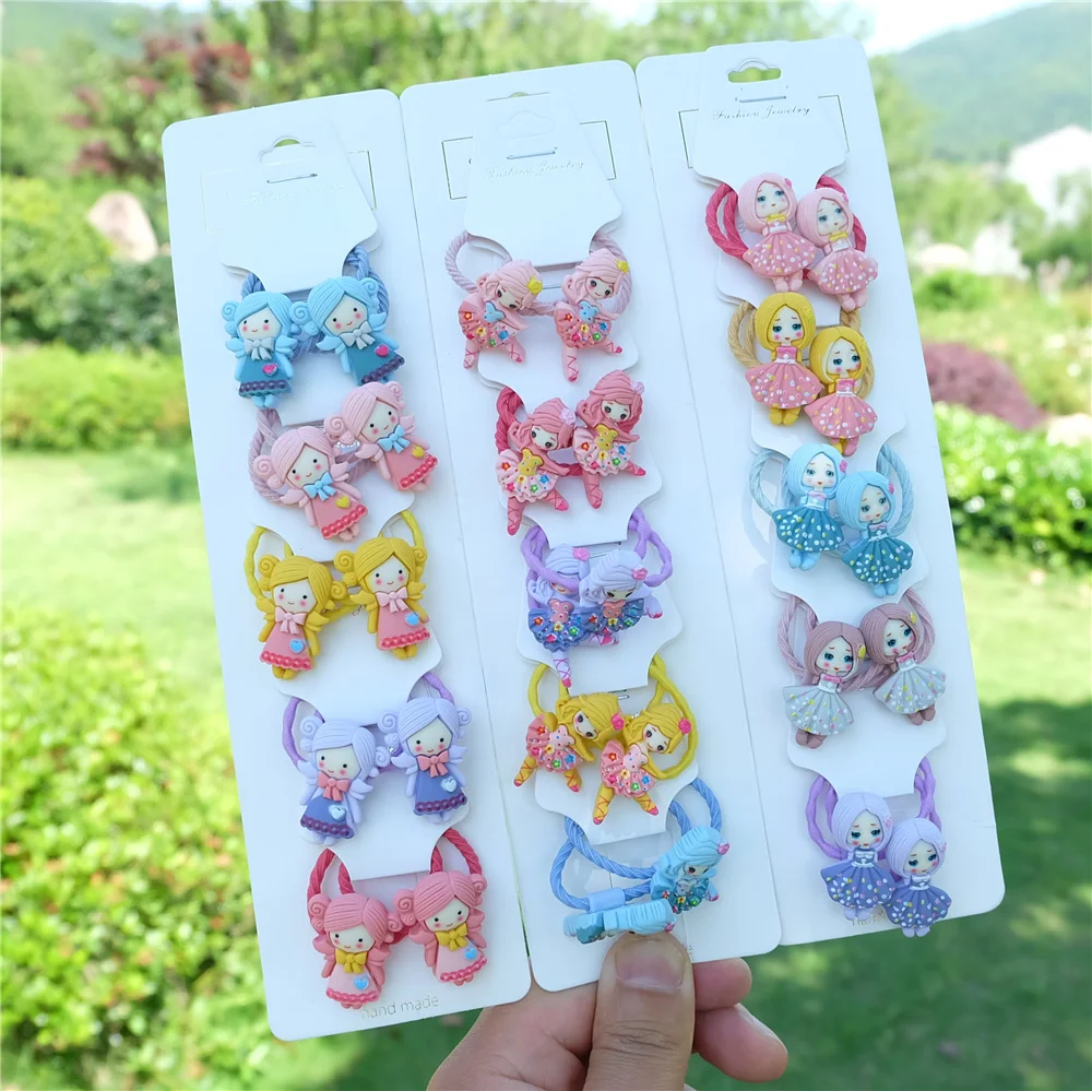 10 шт./компл. с персонажами из мультфильмов для детей волос в форме цветка веревки